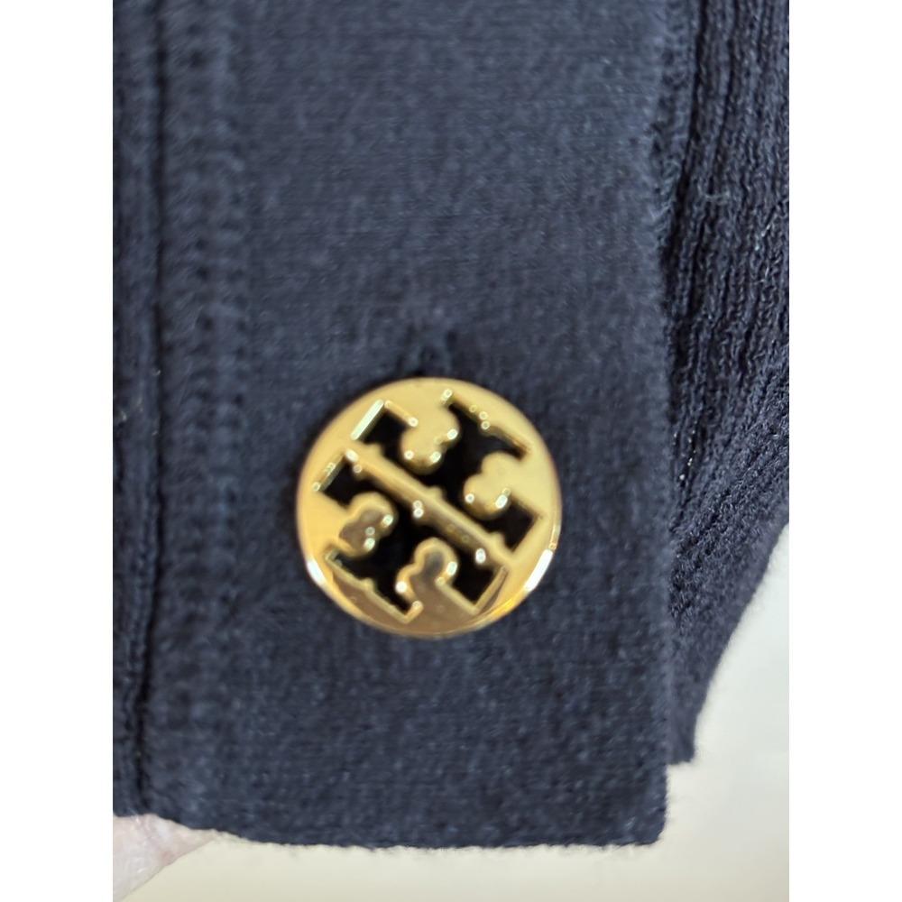 TORY BURCH Flawed Black Cardigan 5 GOLD BUTTONS
